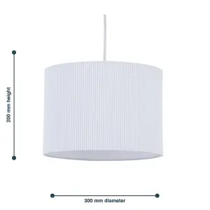 First Choice Lighting Set of 2 White Pleated 30cm Pendant Lightshades