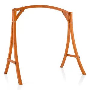 Costway Wood Swing Frame A-Shaped Heavy-Duty Swing Stand 300 kg Capacity Backyard Garden Patio