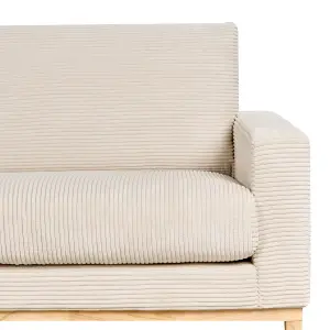 Right-Hand Corner Sofa SIGGARD Light Beige Corduroy Right Hand