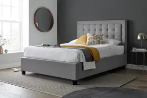 Brandon Grey Fabric Ottoman Bed King Size