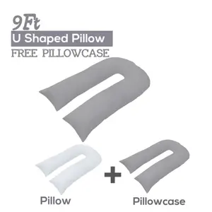 9FT U Pillow with FREE Pillowcase Maternity Pregnancy Support U Shaped Pillow