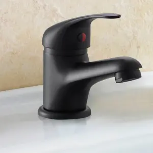 BATHWEST Matte Black Bathroom Mono Basin Sink Mixer Taps Single Lever Taps Mixer Black Faucet