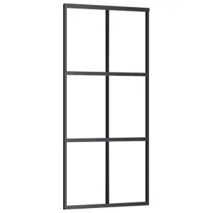 Berkfield Sliding Door with Hardware Set ESG Glass&Aluminium 90x205 cm