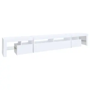 Berkfield TV Cabinet with LED Lights White 260x36.5x40 cm