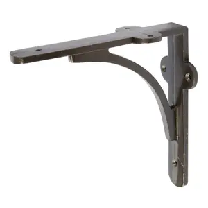 Hammer & Tongs - Curved Iron Shelf Bracket - D150mm - Raw