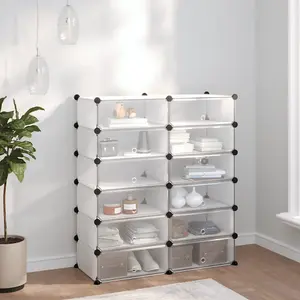 Berkfield Shoe Rack Transparent 94.5x36.5x106 cm PP