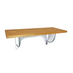 Solid Pine Rustical Shelf Light Oak with LUK05 Bracket 25x60cm