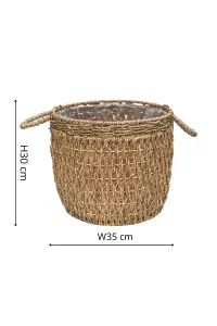 Seagrass Lined Basket Natural Set of 2