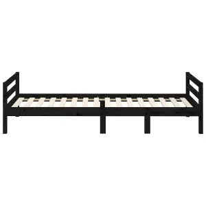 Berkfield Bed Frame Black 90x200 cm Solid Wood Pine