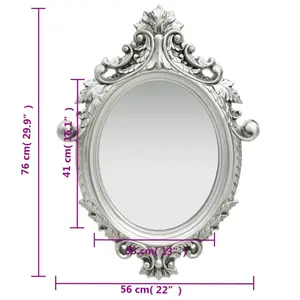 Ginn Oval Wall Mirror Silver