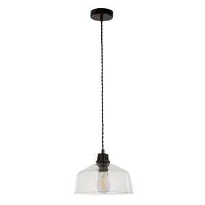 GLASS DOME PENDANT BLACK SUSPENSION