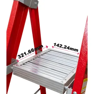 Excel Electricians Fibreglass Platform Step Ladder 8 Tread 2.51m EN131