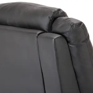 Seattle Electric Single Motor Rise Recliner Armchair Sofa Home Lounge Bonded Leather Chair (Black)