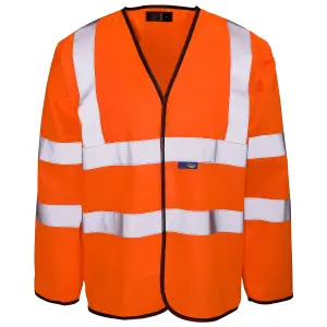 Hi-Vis Long Sleeve Vest Ora/Bla C3 Std 5XL