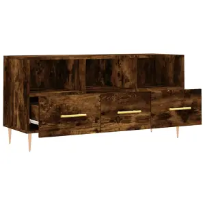 Berkfield TV Cabinet Smoked Oak 102x36x50 cm Engineered Wood