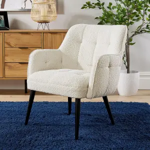 Home Source Teddy Fur Armchair Cream