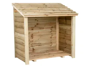 Wooden Log Store (W-119cm, H-118cm, D-71cm) Natural (light green) finish