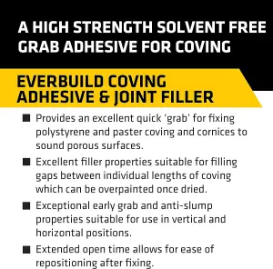 Everbuild COVE-EBD Coving Adhesive and Joint Filler, White, 290 ml (Pack of 6)