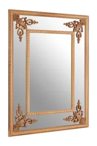 Interiors by Premier Marseille Gold Motifs Frame Wall Mirror