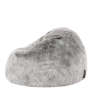 icon Kids Classic Faux Fur Bean Bag Chair Arctic Wolf Grey Bean Bags for Children