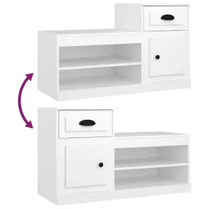 Shoe Cabinet White 100x42x60 cm Engineered Wood