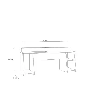 Loadout Wide Black Gaming Desk with Colour Changing LED