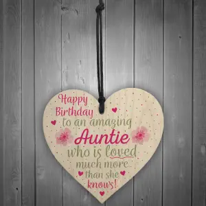 Red Ocean Birthday Gifts For Auntie Thank You Wooden Heart Plaque Shabby Chic Sign Plaque Gifts For Her Keepsake