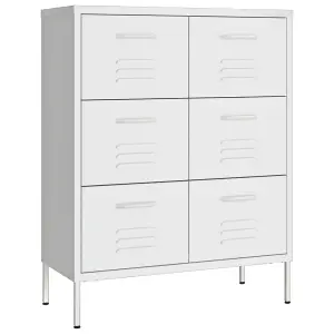 Berkfield Drawer Cabinet White 80x35x101.5 cm Steel