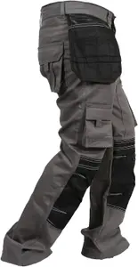 SSS Mens Work Trousers Cordura Knee Pockets Work Pants, Grey, 32in Waist - 34in Leg - Regular