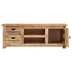 Berkfield TV Cabinet 110x30x40 cm Rough Mango Wood