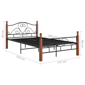 Berkfield Bed Frame Black Metal 120x200 cm