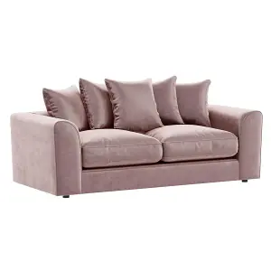 Brooklyn  Plush Velvet Fibre Fabric 3 Seater sofa   Pink