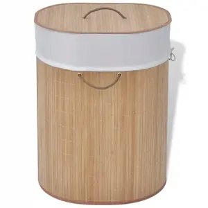 Laundry Hamper Dark Brown / Oval / 45 x 35 x 60 cm