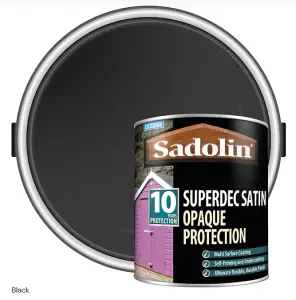 Sadolin Superdec Satin Opaque Wood Protection Black 2.5L