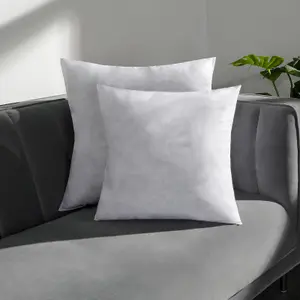 Brentford Pack of 2 Pinsonic Cushion Covers Filled Luxury, Charcoal - 45 x 45cm