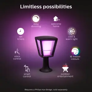 Philips Hue Econic White & Colour Ambiance LED Smart Outdoor Pedestal Light