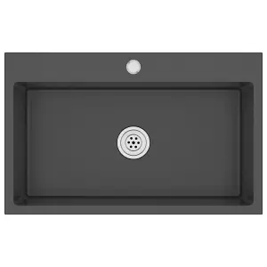 Berkfield Handmade Kitchen Sink Black Stainless Steel