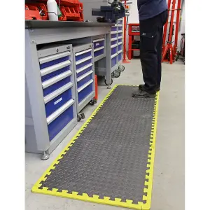 Sealey Interlocking Comfort Workshop Mat Set 1240x1825mm Foam Flooring MIC1218Y3