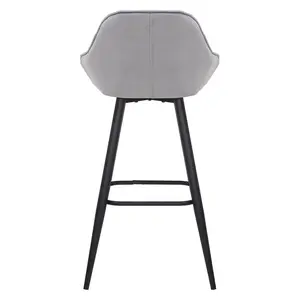 Hennen 76cm Bar Stool Black / Grey