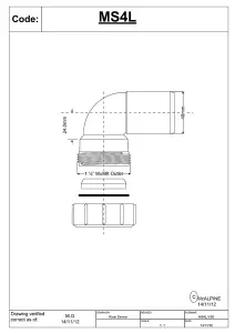 McAlpine MS4L 1.25" 90 degree Multifit Bend x Plain End