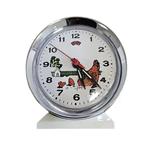 Quartz Movement / Crystal Alarm Tabletop Clock Silver