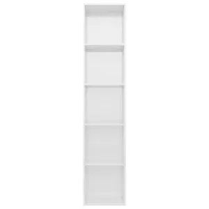 Berkfield Book Cabinet High Gloss White 40x30x189 cm Engineered Wood