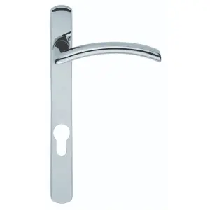 Multi-Point Locking Door Handle - EURO PROFILE Slim Arched Chrome LEFT HAND