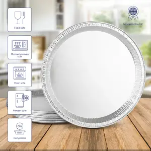 10 Pk Coppice Silver Round Aluminium Foil Platters for Parties, Buffets & Entertaining 31cm Food Safe