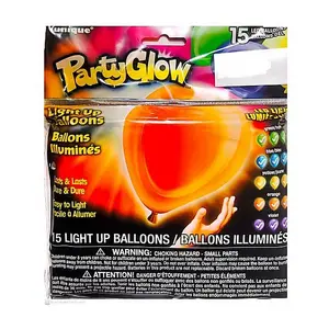 Unique Party Latex Light Up LED Balloons (Pack of 15) Multicoloured (One Size)