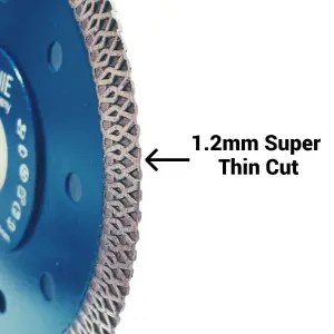 2 Pack x 115mm Diamond Cutting Disc Saw Blade 1.2mm Super Thin Turbo Disks For Angle Grinders For  Porcelain Tiles Ceramics