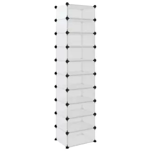 Berkfield Shoe Rack Transparent 44x32x174 cm PP