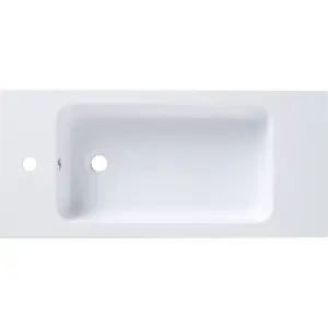 GoodHome Makonda White Rectangular Counter top Basin (W)80.4cm