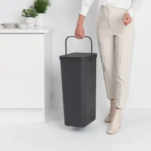 Brabantia Grey Plastic Bin - 40L Freestanding