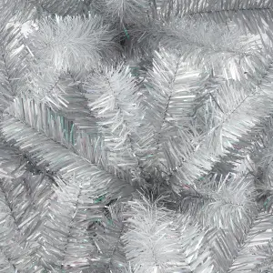 6ft Orelle Iridescent Multicolour Silver effect Wrapped Full Artificial Christmas tree